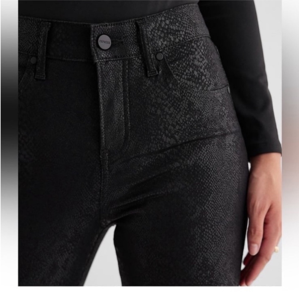 Express High Rise Black Snake Print Jeans
